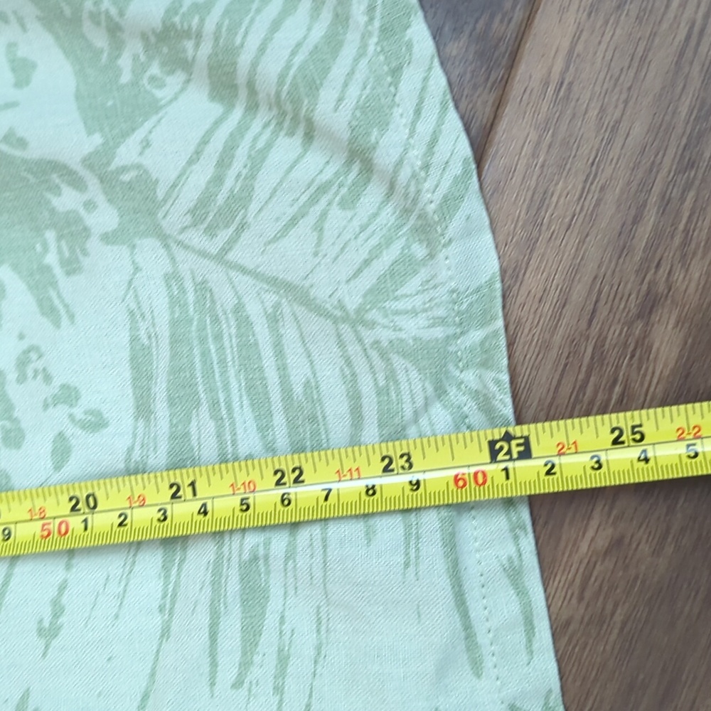 Linen Blend Green Floral Short Sleeve Shirt - Picture 8 of 9